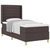 vidaXL Lit &agrave; ressorts avec matelas Marron fonc&eacute; 80 x 200 cm tissu