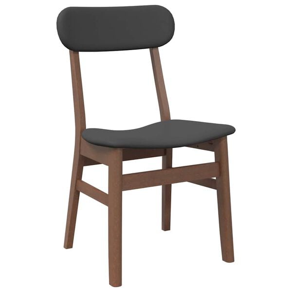 vidaXL Chaises &agrave; manger coussins 2 pcs marron bois massif caoutchouc