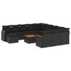 vidaXL Salon de jardin avec coussins 13 pcs noir r&eacute;sine tress&eacute;e