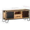 vidaXL Meuble TV 110x31x46 cm Bois de manguier brut