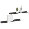 vidaXL &Eacute;tag&egrave;re flottante 2 pcs Noir 60 x 8,5 x 2,5 cm Acier