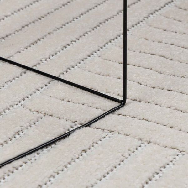 vidaXL Tapis de surface Rond HUARTE Cr&egrave;me &Oslash; 160 CM Polyester