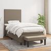 vidaXL Sommier &agrave; lattes de lit avec matelas Taupe 90x190 cm Tissu