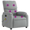 vidaXL Fauteuil inclinable de massage gris clair tissu