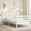 vidaXL Cadre de lit sans matelas blanc 90x200 cm bois massif