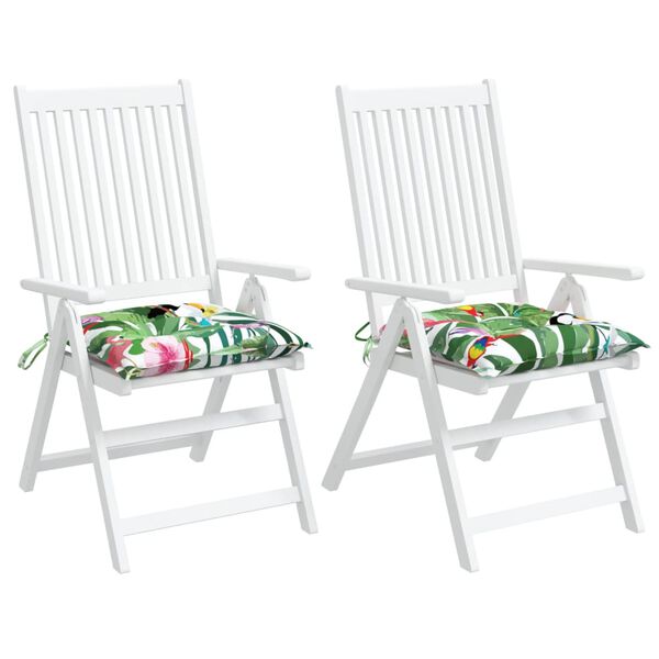 vidaXL Coussins de chaise lot de 2 multicolore 40x40x7 cm tissu