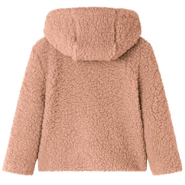 Veste &agrave; capuche pour enfants fausse fourrure cognac clair 140