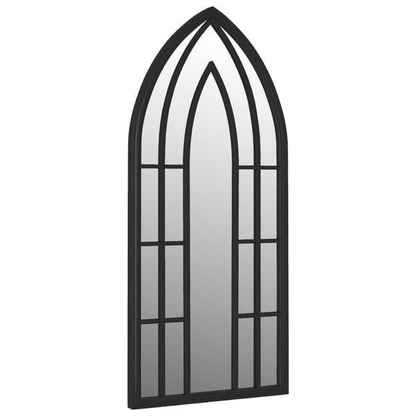 vidaXL Miroir de jardin Noir 100x45 cm Fer pour utilisation ext&eacute;rieure