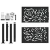 vidaXL Portail de jardin noir 100x100 cm en acier avec motif flamme