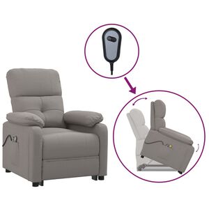 vidaXL Fauteuil de massage Taupe Tissu