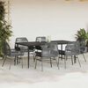 vidaXL Ensemble &agrave; manger de jardin coussins 7pcs noir poly rotin verre