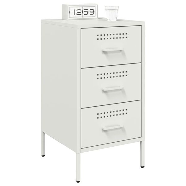 vidaXL Tables de chevet 2 pcs blanc 36x39x68 cm acier
