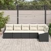 vidaXL Ensemble de canap&eacute; de jardin 6 pcs Noir Poly rotin