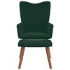 vidaXL Chaise de relaxation avec repose-pied Vert fonc&eacute; Velours