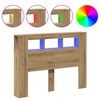 vidaXL T&ecirc;te de lit &agrave; LED ch&ecirc;ne artisanal 140x18,5x103,5 cm