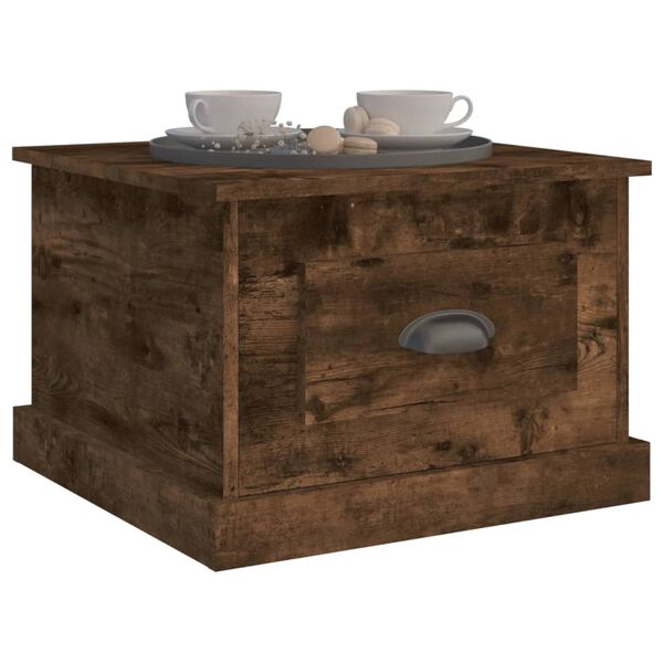 vidaXL Table basse Ch&ecirc;ne fum&eacute; 50x50x35 cm Bois d'ing&eacute;nierie