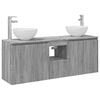 vidaXL Ensemble d'armoires de salle de bain murales 3 pc Sonoma gris