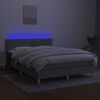 vidaXL Sommier &agrave; lattes de lit et matelas et LED Gris clair 140x200 cm