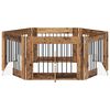 vidaXL Portillon pour chien avec supports 6 pcs Bois ancien 80 x 60 cm
