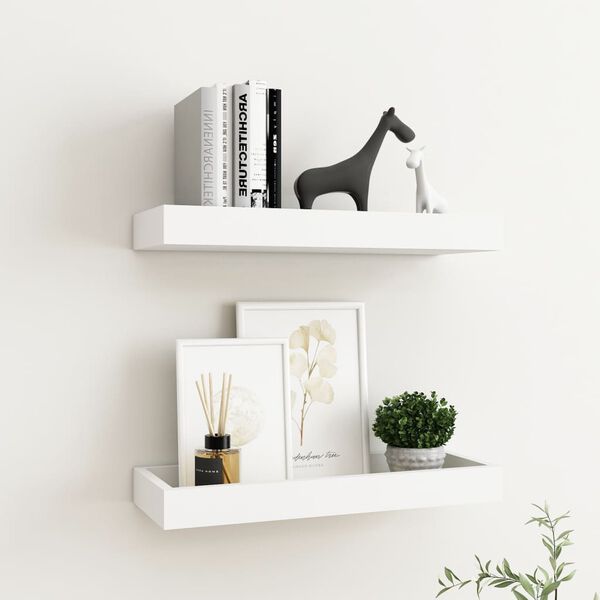 vidaXL &Eacute;tag&egrave;res murales Loggia 2 pcs Blanc 40x15x4 cm MDF