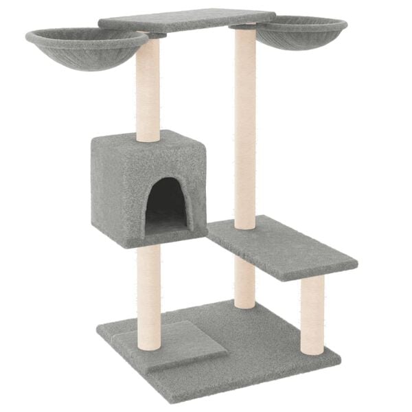 vidaXL Arbre &agrave; chat avec griffoirs gris clair 82 cm