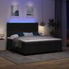 vidaXL Lit &agrave; ressorts avec matelas avec LED Noir 180 x 200 cm tissu