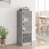 vidaXL Buffet avec portes en verre sonoma gris 35x37x109 cm