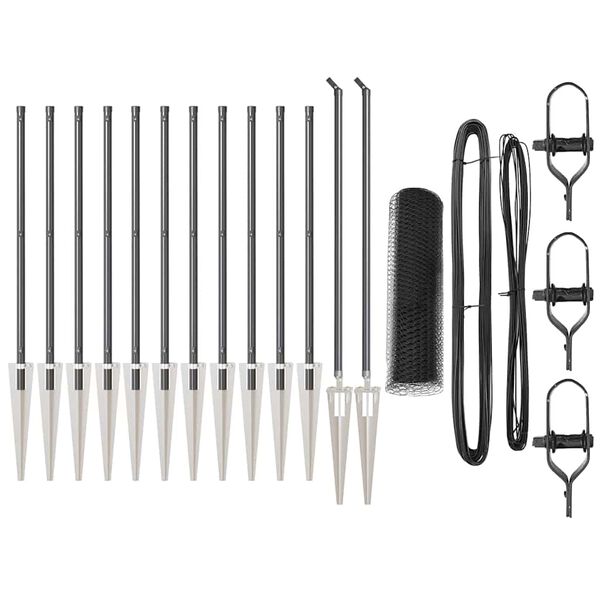 vidaXL Poteau de cl&ocirc;ture. Gris 25 x 0,8 m (treillis de 25 mm)