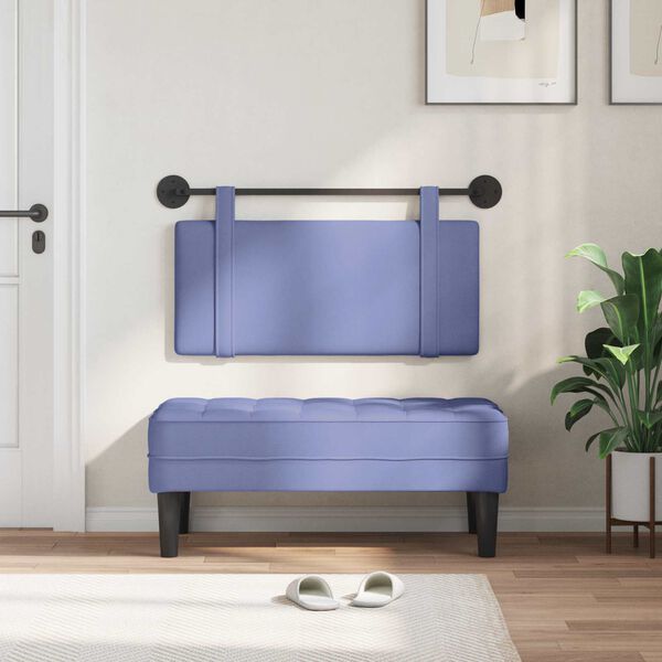 vidaXL T&ecirc;te de lit suspendue Uni Bleu denim 90 x 55 x 5 cm tissu