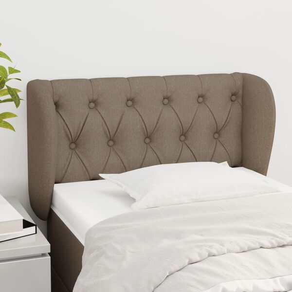 vidaXL T&ecirc;te de lit avec oreilles Taupe 83x23x78/88 cm Tissu