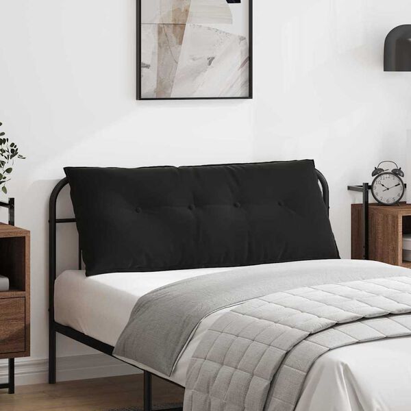 vidaXL Coussin de Dos Noir 120 x 50 cm Tissu en velours c&ocirc;tel&eacute;