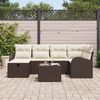 vidaXL Ensemble de canap&eacute; de jardin 7 pcs Marron Poly rotin