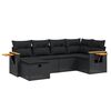 vidaXL Salon de jardin 6 pcs avec coussins noir r&eacute;sine tress&eacute;e
