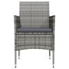vidaXL Ensemble &agrave; manger de jardin et coussins 5pcs Gris/noir