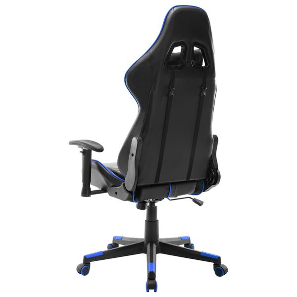 vidaXL Chaise de jeu Noir et bleu Cuir artificiel