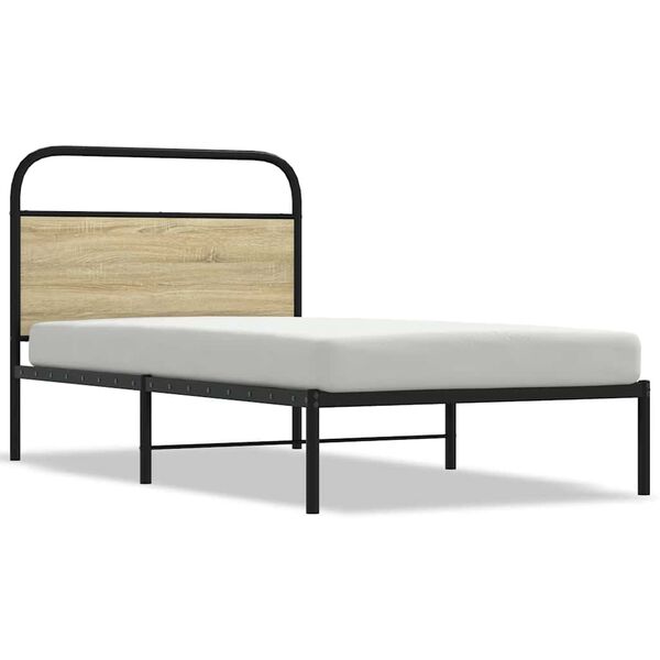 vidaXL Cadre de lit sans matelas 100x190 cm chêne sonoma