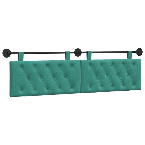 vidaXL T&ecirc;te de lit suspendue Turquoise 170 x 55 x 7 cm Velours