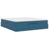 VidaXL Cadre de lit ottoman avec matelas bleu fonc&eacute; 160x200 cm velours