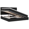 vidaXL Lit avec rangement et LED avec LED Noir 200 x 200 cm Polyester