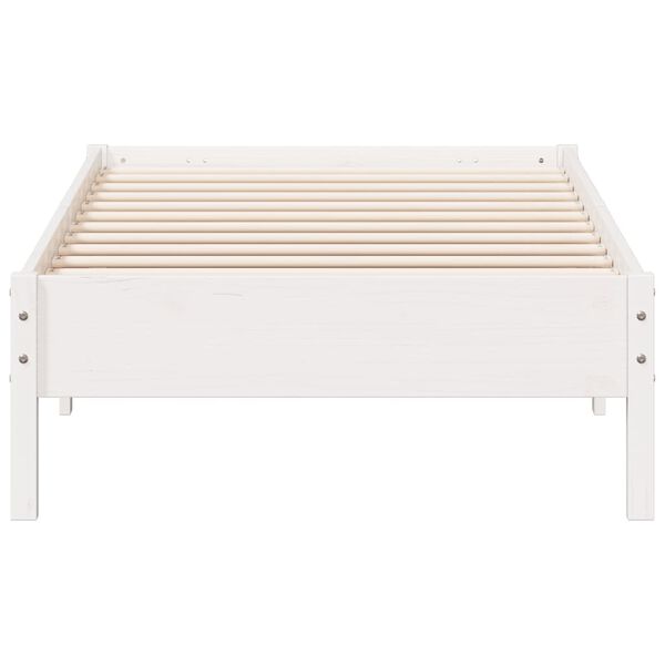 vidaXL Cadre de lit sans matelas blanc 100x200 cm bois de pin massif