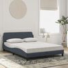 vidaXL Lit avec matelas Dover gris foncé 140x200 cm velours