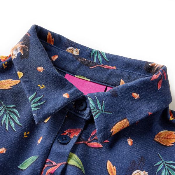 Robe pour enfants à manches longues bleu marine 140