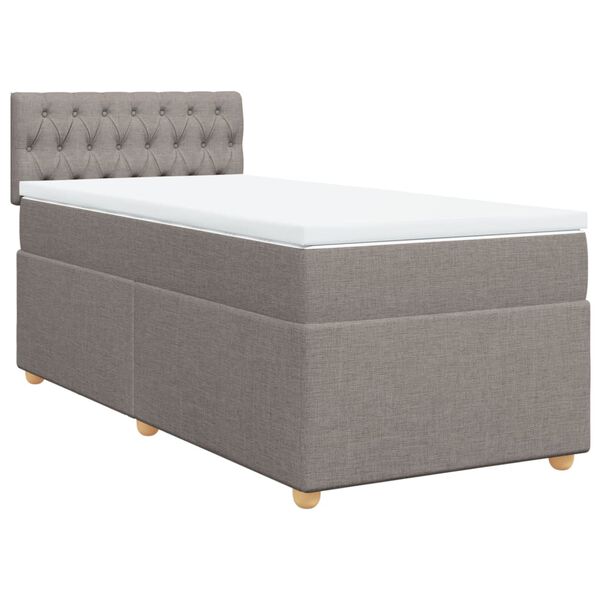 vidaXL Sommier &agrave; lattes de lit avec matelas Taupe 80x200 cm Tissu