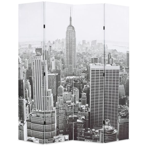 vidaXL Cloison de s&eacute;paration pliable 160x170 cm New York Noir et blanc