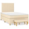 vidaXL Sommier &agrave; lattes de lit avec matelas Cr&egrave;me 120x200 cm Tissu
