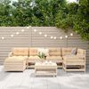 vidaXL Salon de jardin 7 pcs bois de pin massif