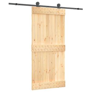 vidaXL Porte coulissante Naturel et noir 95 x 210 cm