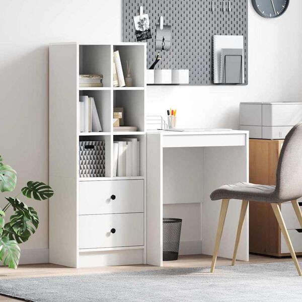 vidaXL Bureau avec tiroir 2 pcs Blanc