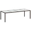 vidaXL Ensemble &agrave; manger de jardin coussins 11 pcs marron rotin verre