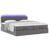 vidaXL Lit ottoman avec matelas & LED Gris 160x200cm similicuir